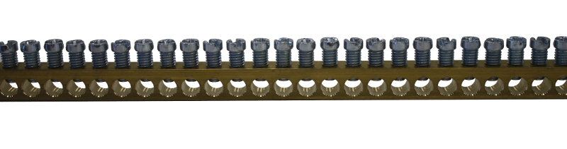 Rail messing met schroeven l=1m tot 16mm² 63A