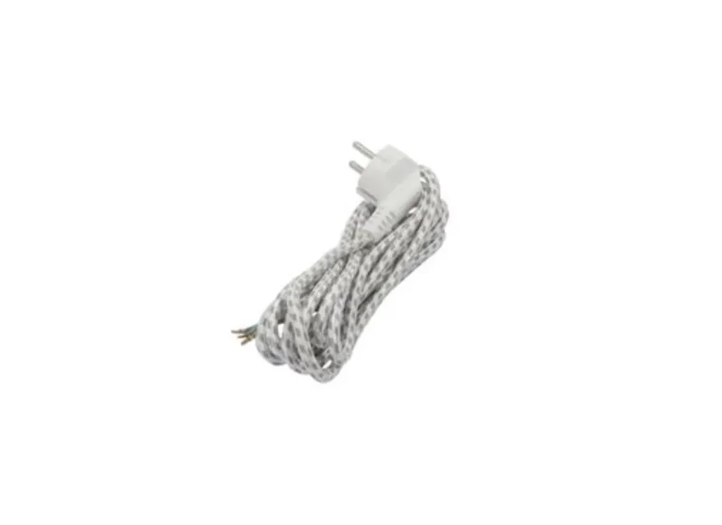 [ELI-37012] Voedingskabel - 2P+A man. stekker - 3 x 1,00 mm - Stof - 2m
