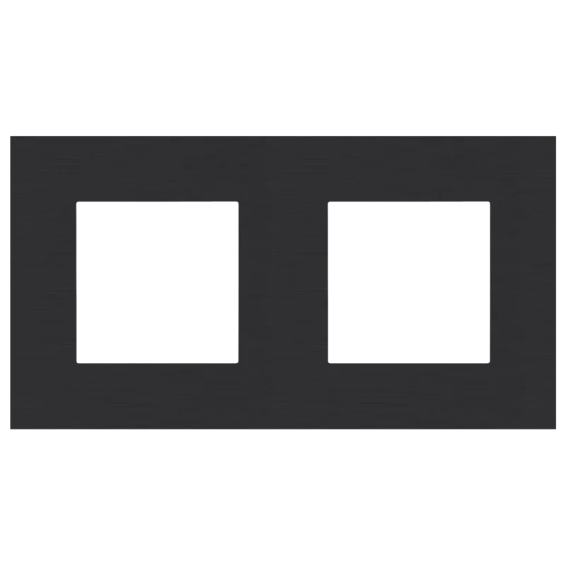 Tweevoudige afdekplaat met 71 mm centerafstand, Niko Pure alu black brushed