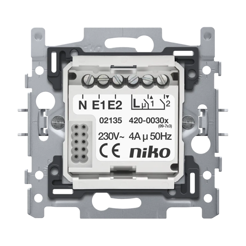Sokkel met 2 schakelcontacten 4 A, 230 V voor digitale timer of digitale rolluikschakelaar