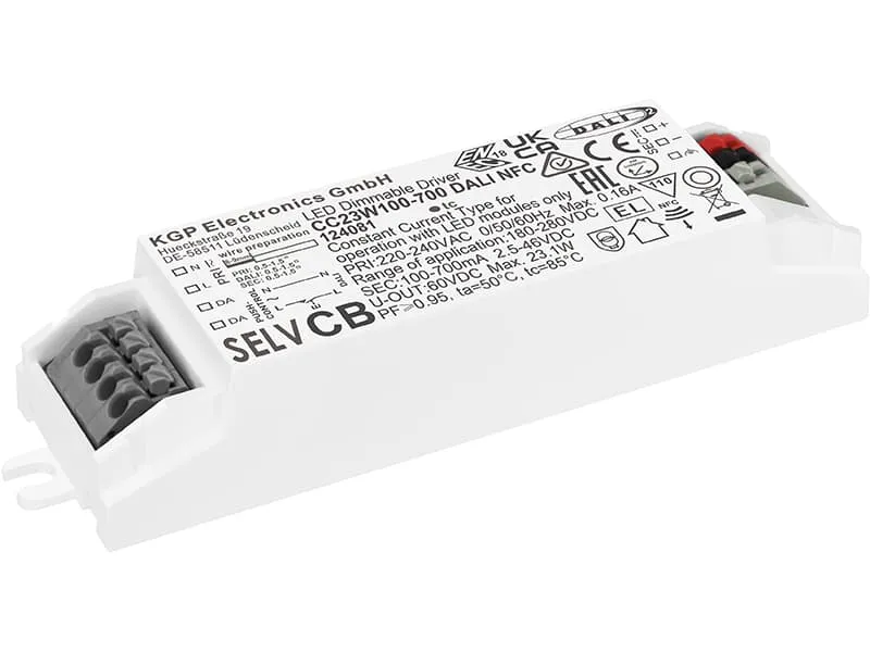 LED driver 100-700mA / 23W DALI dim NFC