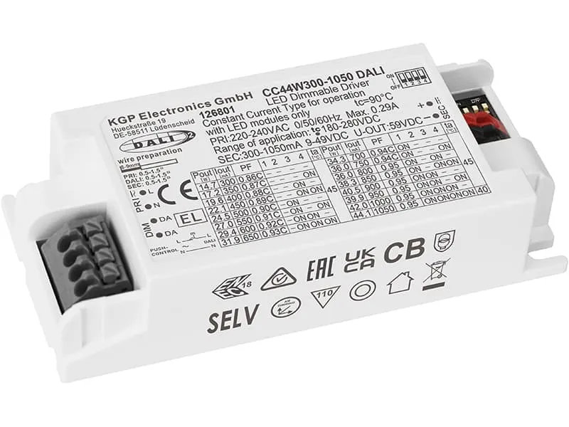 LED driver 300-1050mA / 44W DALI dim NFC