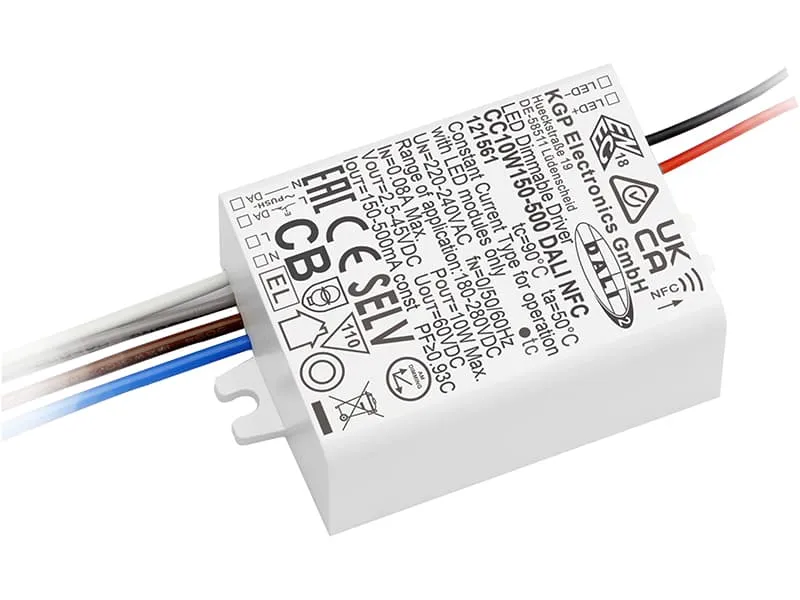 LED driver 150-500mA / 10W DALI dim NFC