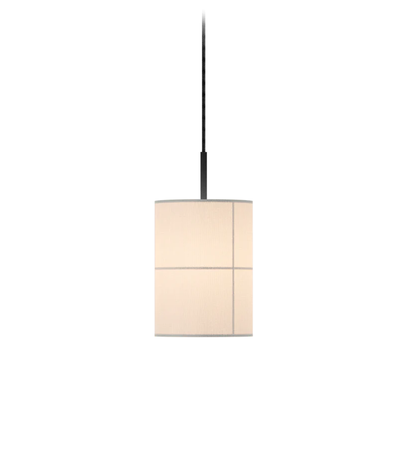 [ROB-01711] Rania Pendant 18 - Matte black structure and white cream shade