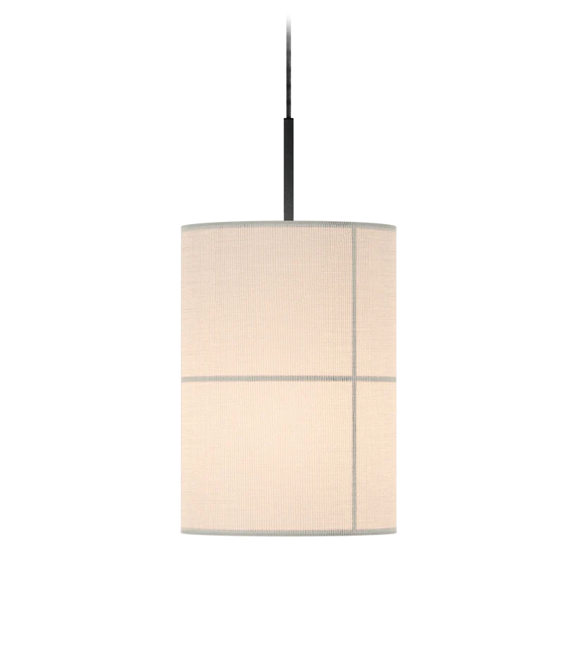 [ROB-01742] Rania Pendant 28 - Matte black structure and white cream shade