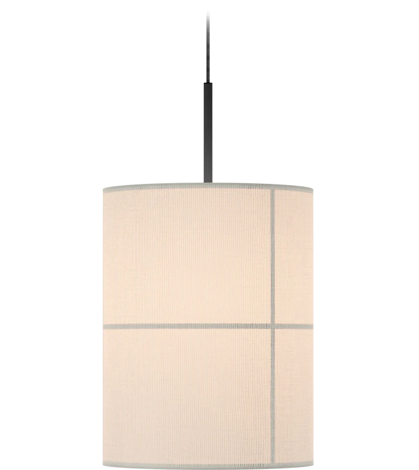[ROB-01773] Rania Pendant 38 - Matte black structure and white cream shade