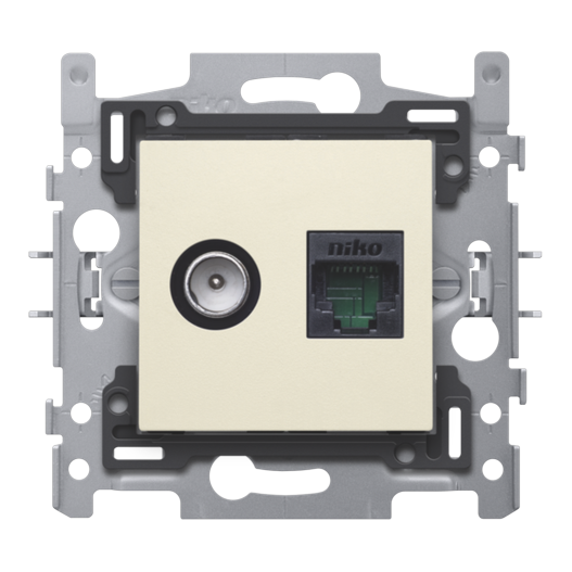 [NIK-100-65158] COAX + RJ45 UTP CAT. 5E EN AFWERKING, VLAK, 60X71, KLAUW