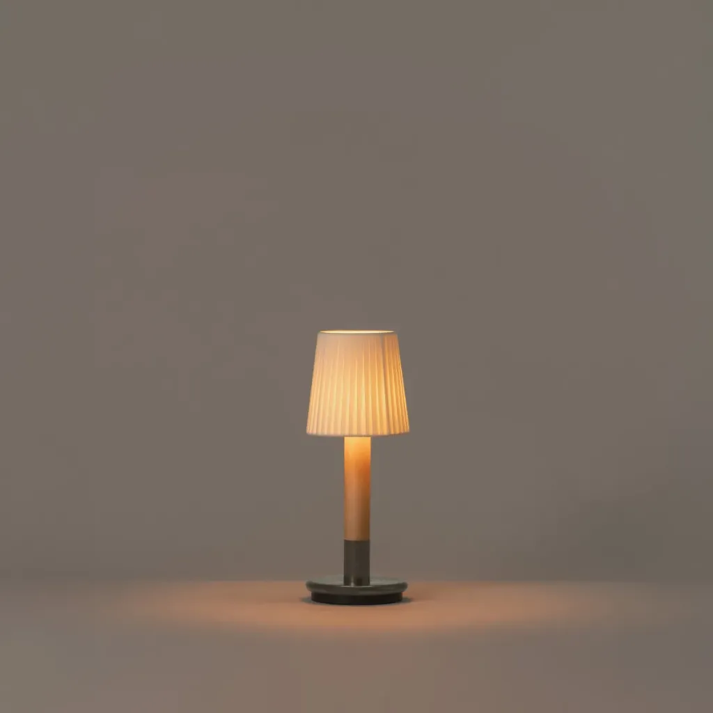 [SNC-BMBTA02] Básica Mínima Batería, Natural ribbon lampshade.