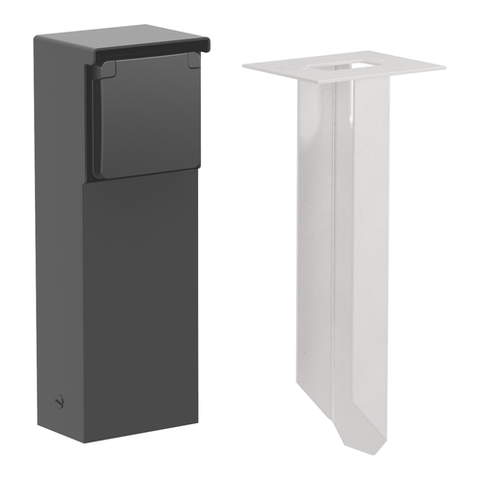 [NIK-761-36615] TUINPAAL MET ENKELVOUDIG STOPCONTACT, PENAARDE, GRONDPIN