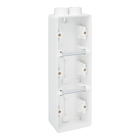 [NIK-701-84302] SPUITWATERDICHTE 3-VOUD. OPBOUWDOOS, 3 FUNCTIES, 2 M20-INGANGEN