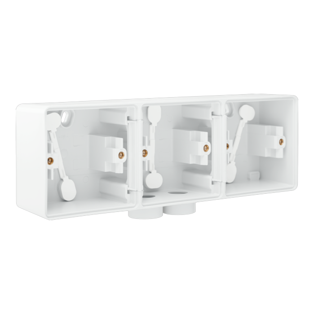 [NIK-701-84902] SPUITWATERDICHTE 3-VOUD. OPBOUWDOOS, 3 FUNCTIES, 2 M20-INGANGEN