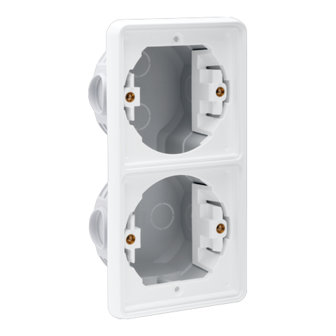 [NIK-701-74000] SPUITWATERDICHTE DUBBELE VERTICALE INBOUWDOOS VOOR 2 FUNCTIES