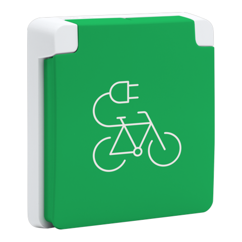 [NIK-700-36675] SPUITWATERDICHT FIETSOPLAADPUNT MET PENAARDE, INSTEEKKLEMMEN