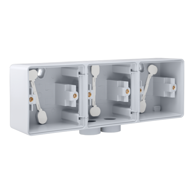 [NIK-700-84902] SPUITWATERDICHTE 3-VOUD. OPBOUWDOOS, 3 FUNCTIES, 2 M20-INGANGEN