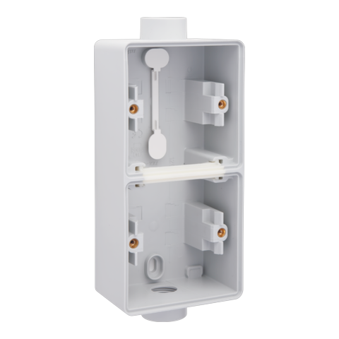 [NIK-700-84211] SPUITWATERDICHTE DUBBELE OPBOUWDOOS, 2 FUNCTIES, 2 M20-INGANGEN