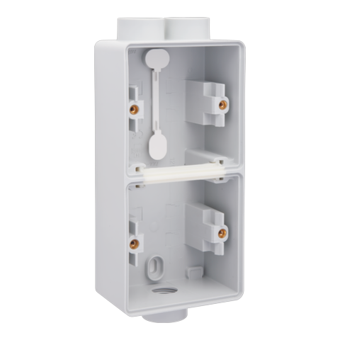 [NIK-700-84212] SPUITWATERDICHTE DUBBELE OPBOUWDOOS, 2 FUNCTIES, 3 M20-INGANGEN