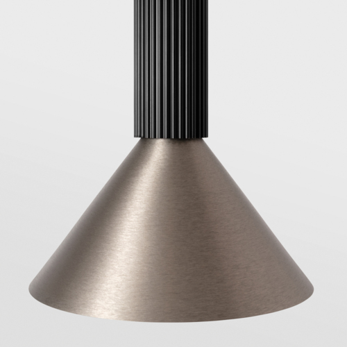 Extruded Suspended 46 300 1x LED 2700K Flood DE Black Anodised - Silver Bronze Brushed Anodised