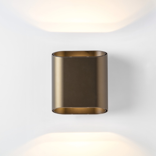 Trapz Wall Up/Down 2x LED 2700K Trailing Edge DI Bronze Brushed Anodised - Black Matt