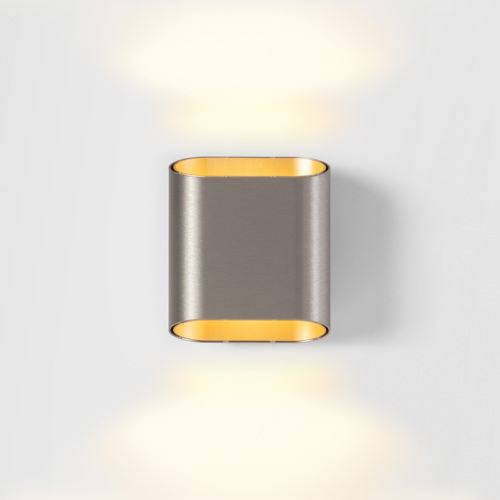 [MDL-12590295] Trapz Wall Up/Down 2x LED 2700K Trailing Edge DI Silver Bronze Brushed Anodised - Champagne Anodised
