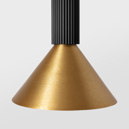Extruded Suspended 46 300 1x LED 2700K Flood DE Black Anodised - Champagne Brushed Anodised