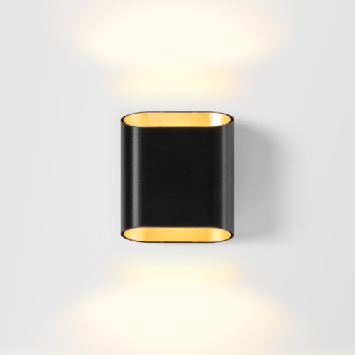 [MDL-12590208] Trapz Wall Up/Down 2x LED 2700K Trailing Edge DI Black Brushed Anodised - Champagne Anodised