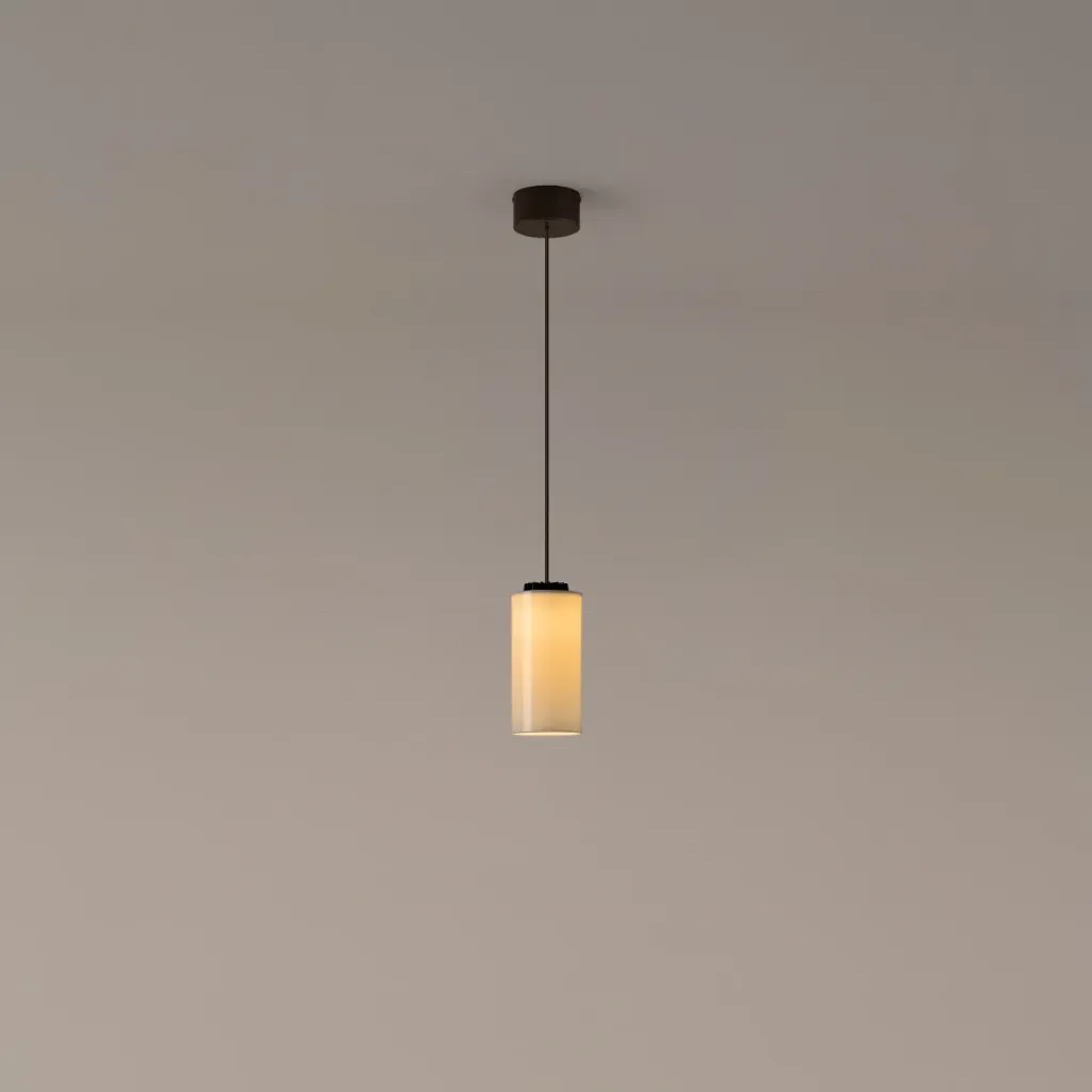 [SNC-CISPA01] Cirio Simple: Lampshade: White porcelain. Circular metal canopy: Black surface (not dimmable). LED c