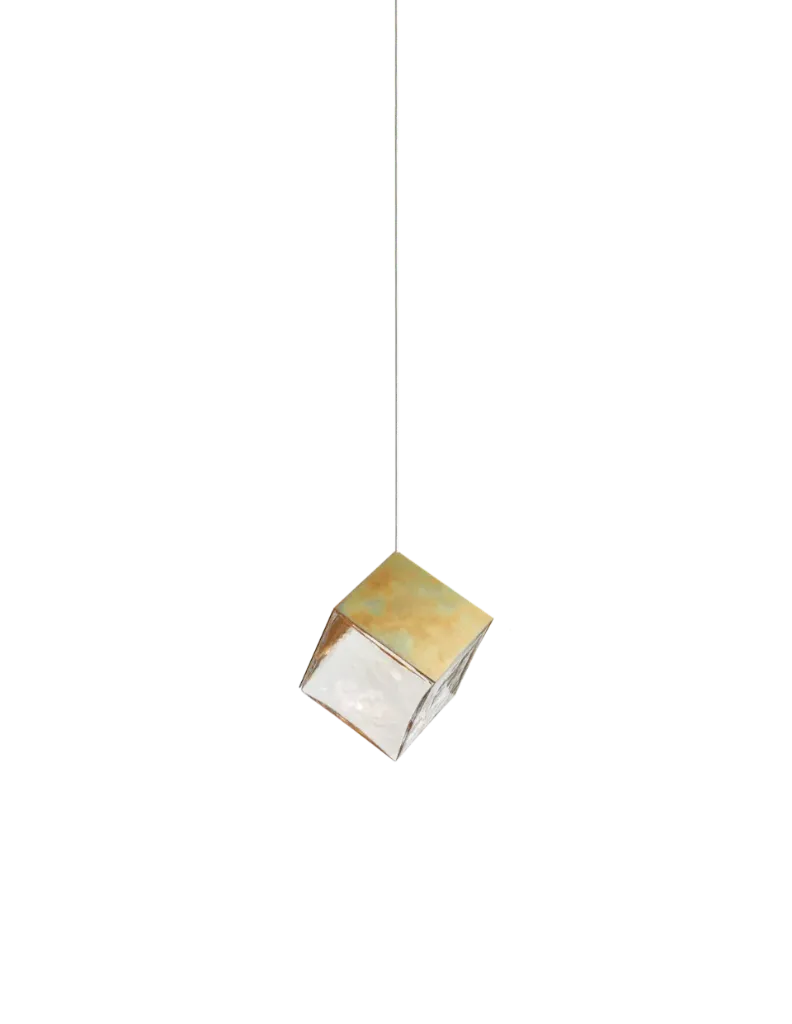 [BOM-1/80/95300/B/00000/153/A/BBR/2,5DC] De Castelli x Pyrite single pendant small without canopy (suitable for bomma constellation), clear g