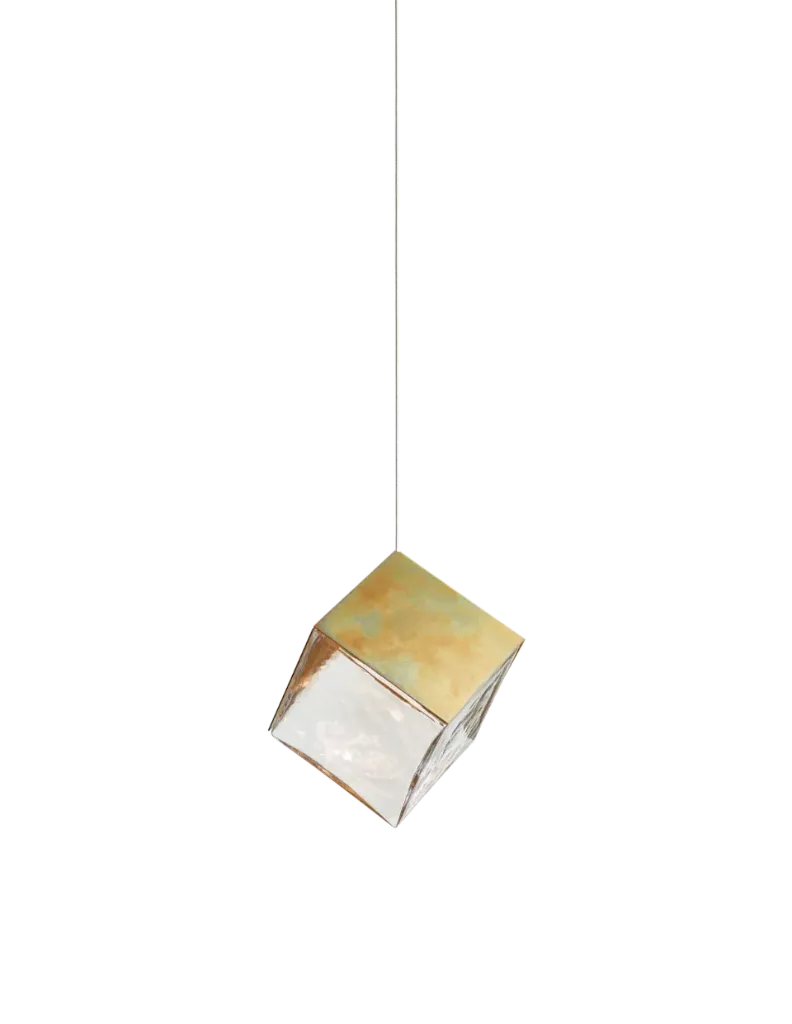 [BOM-1/80/95300/B/00000/215/A/BBR/2,5DC] De Castelli x Pyrite single pendant without canopy (suitable for bomma constellation), clear glass,