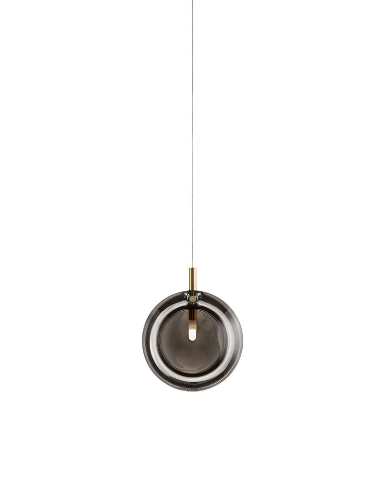 [BOM-1/85/95150L/B/SMOKE/160/A/BBR/2,5] LENS pendant light without canopy (suitable for bomma constellation and multiple canopies), smoke gl