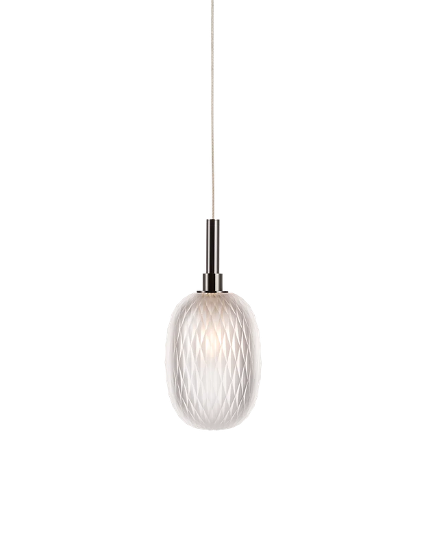 METAMORPHOSIS single pendant small with canopy, clear glass, anthracite fitting, non-dimmable dimmin