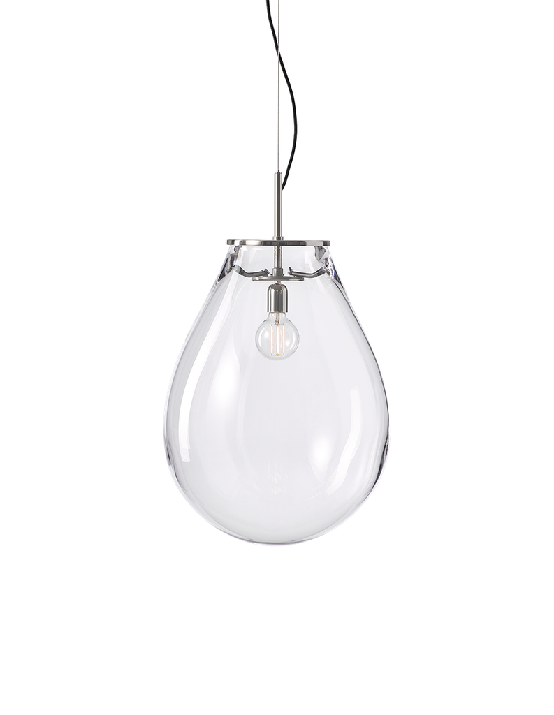 Tim pendant medium, clear glass, silver fitting