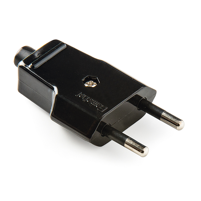 Stekker 2Pol 2.5A 220V Zwart