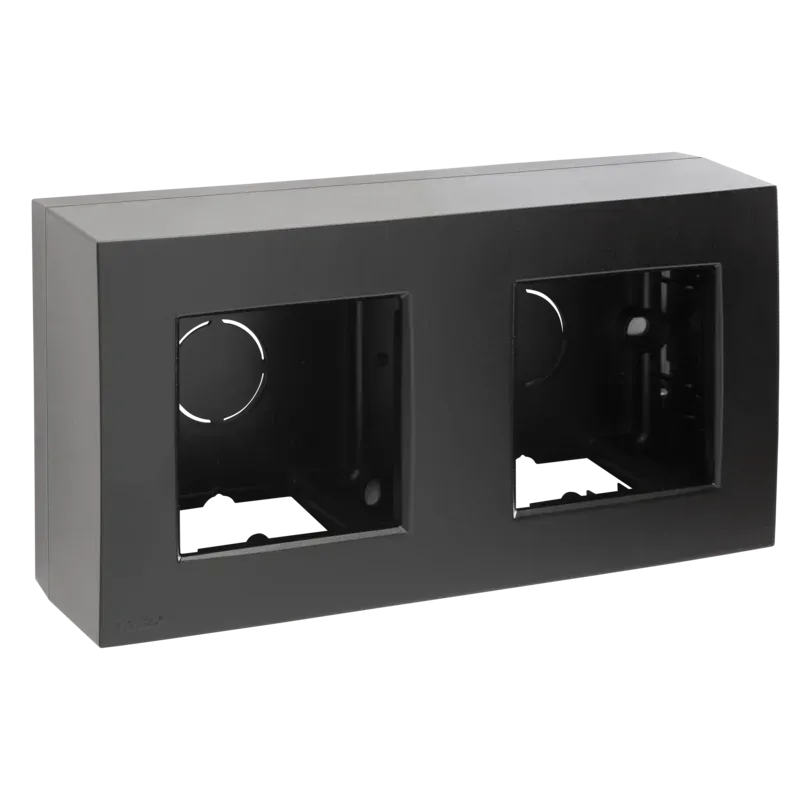 Tweevoudige opbouwkit voor twee inbouwfuncties, black coated