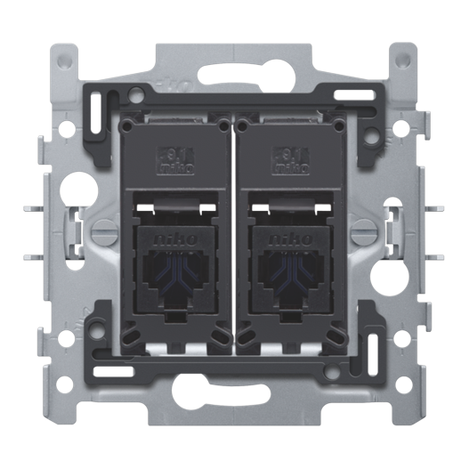 [NIK-170-65172] 2 RJ45-AANSLUITINGEN UTP CAT. 6A, VLAK, 60X71, KLAUW