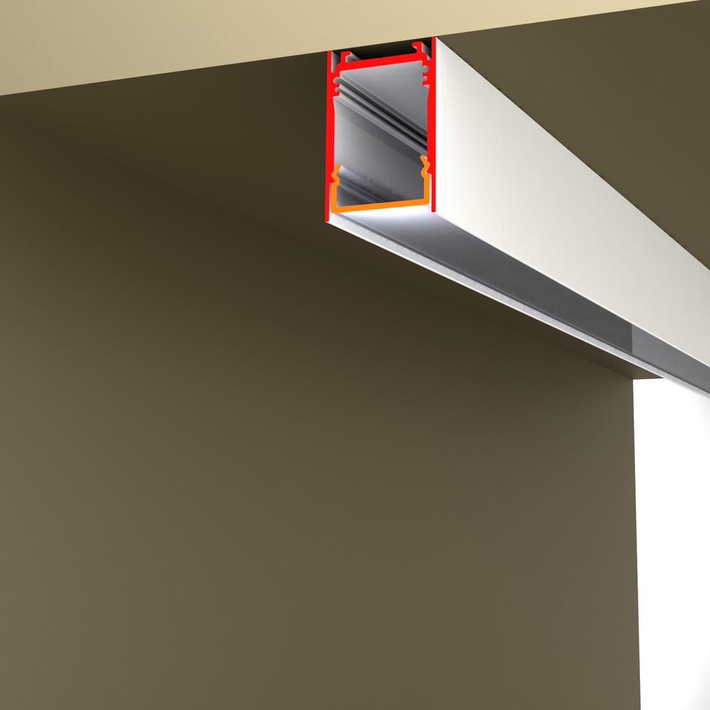 2U H Diffuser /m Frosted Polycarbonate