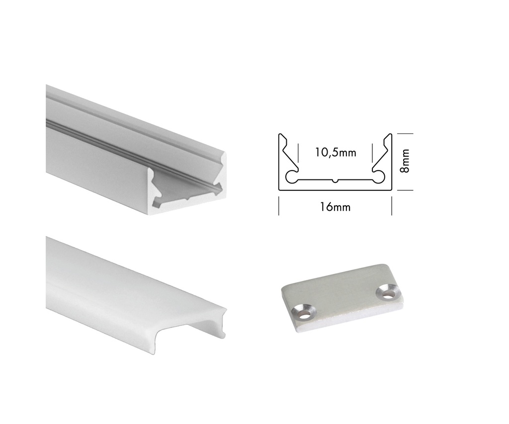 [UNI-SULL3MA] 300 cm SU-Line Low alu + cover + endcaps