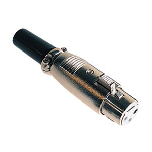 3P XLR vrouwelijke stekker inline model - 3P - Verchroomd metaal