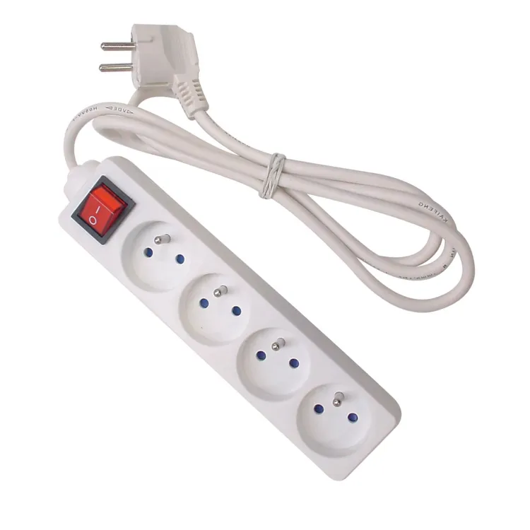 [ELI-38316] AC stekkerdoos + Schakelaar - 4x 2P+A 16 A met snoer - 3G1.5 - Wit - 3m