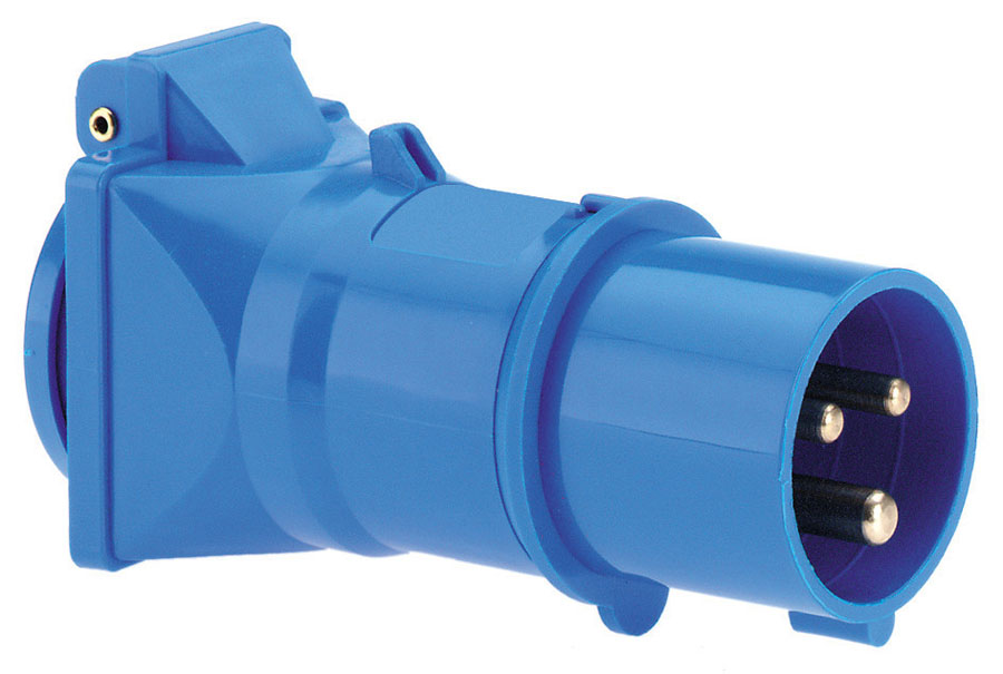 [DEM-8614] ADAPTOR stekker CEE 16A 3P 230V naar stopcontact 2P+A 230V Belgische aarding