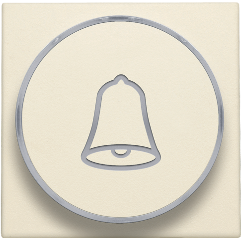 AFWERKINGSSET MET BELSYMBOOL VOOR DRUKKNOP 6A, E10-LAMPVOET