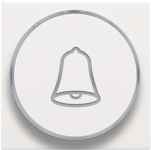 AFWERKINGSSET MET BELSYMBOOL VOOR DRUKKNOP 6A, E10-LAMPVOET