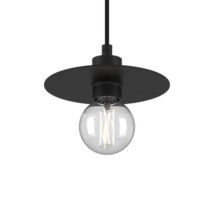 ANGELO hanglamp - rond - met 1,5m textielkabel en trekontlasting aan fitting zwart textuur / black