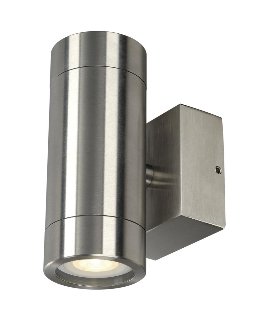 ASTINA STEEL, outdoor wandarmatuur, QPAR51, IP44, rond, roestvrij staal 304, max. 70W
