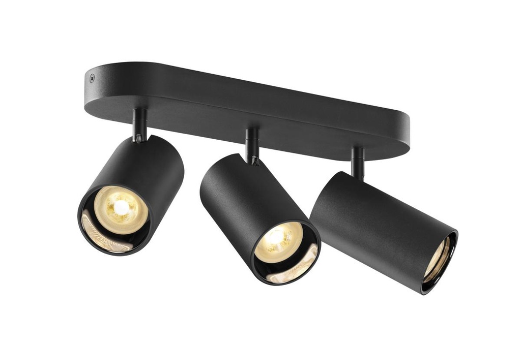 ASTO TUBE, plafondopbouwarmatuur, cilindrisch, max. 1x10W, zwart