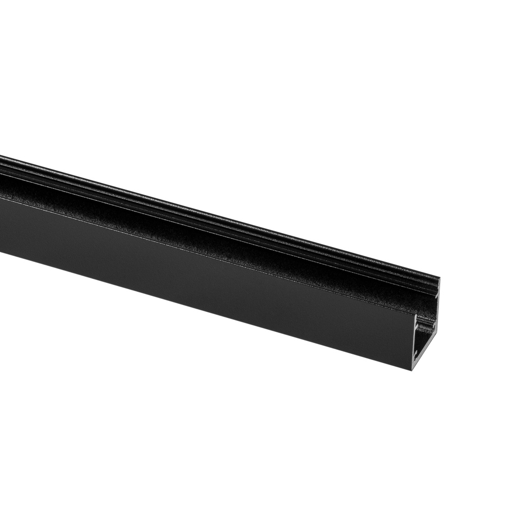 [PLM-46291305] Aluminium profiel 3m zwart RAL 9005 mat, Opbouw, 25mm