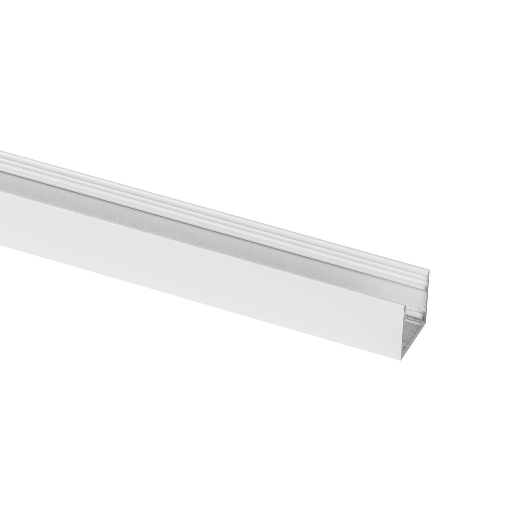 Aluminium profiel 3m, wit RAL 9003 mat, Opbouw, 25mm