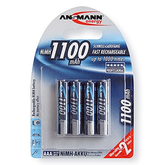 [BAT-NIMHAAA] Ansmann oplaadbare NiMh batterij 1.2v AAA 1100mah