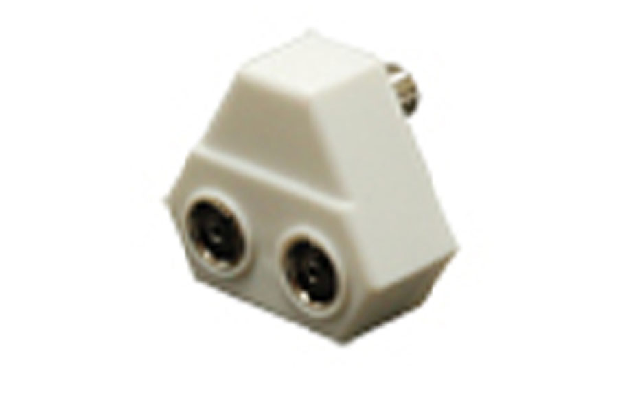 [ELI-99027] Antennesplitter - Coax mannelijk (IN) - 2x Coax vrouwelijk (OUT) 9,5mm