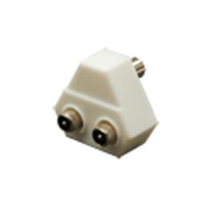 [ELI-99026] Antennesplitter - Coax vrouwelijk (IN) - 2x Coax mannelijk (OUT) 9,5mm