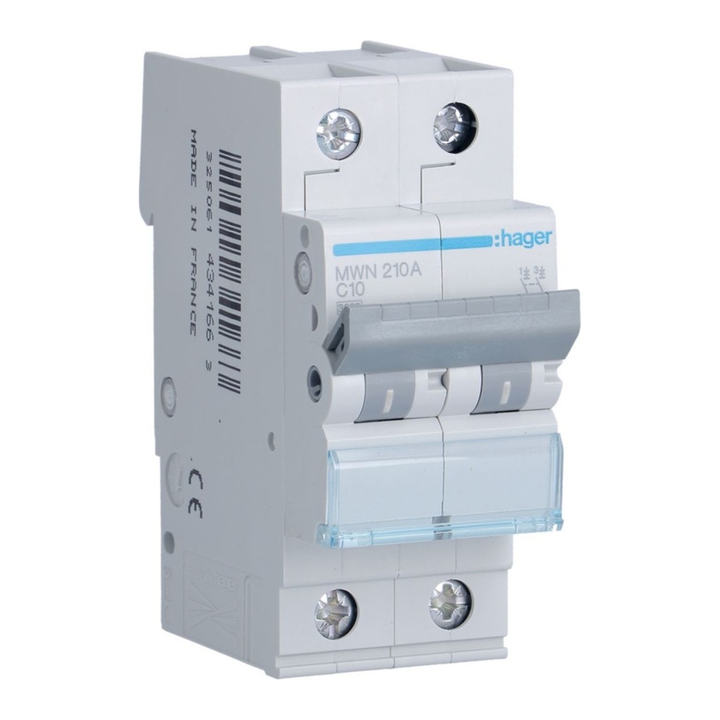 [HAG-MWN210A] Automaat 3kA - C - 2P - 10A - 2M.